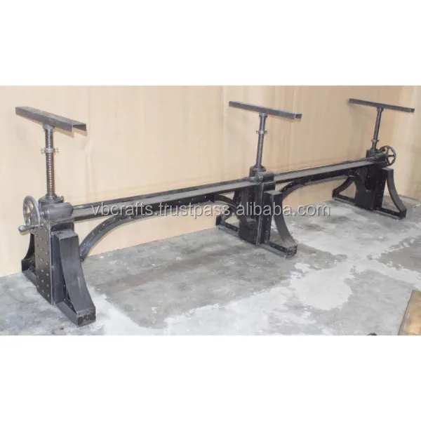 Metal Riveted Crank Mechanism  Hand Lifting Adjustable Extra Long Wedding Party Restaurant Cafe Banquet Dining Table Base