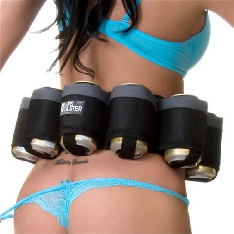 TR-Insulated Can Holster Belt, Beer can&bottle Holder Waist Belt,Can holder for outdoor tents