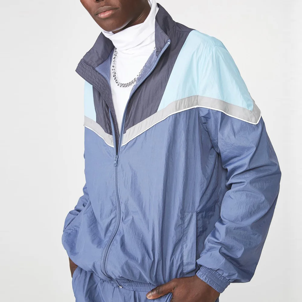 Custom Non Hooded Wind Proof Top Old Fashion Style Zipper Jackets Nylon Mesh Lining Windbreaker