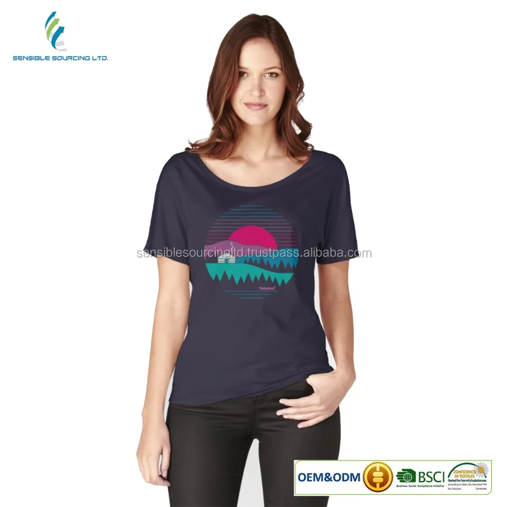 Girls t shirt customized design, customized print short sleeve t-shirt Bangladeshi manufacturer