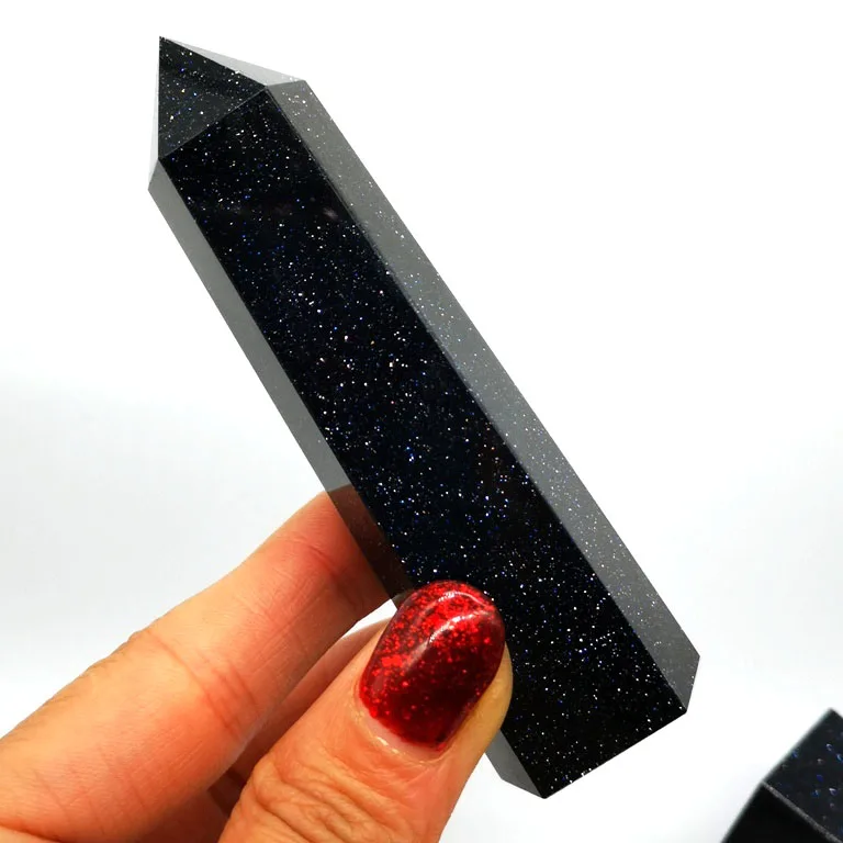 Wholesale Beautiful Golden Blue Sandstone Quartz Stone Crystal Wands Healing