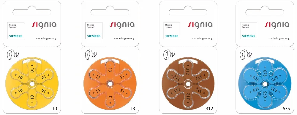 signia mercury free zinc air A 675 Hearing Aid Batteries 1.45V Germany made signia zinc air mercury hearing aid battery