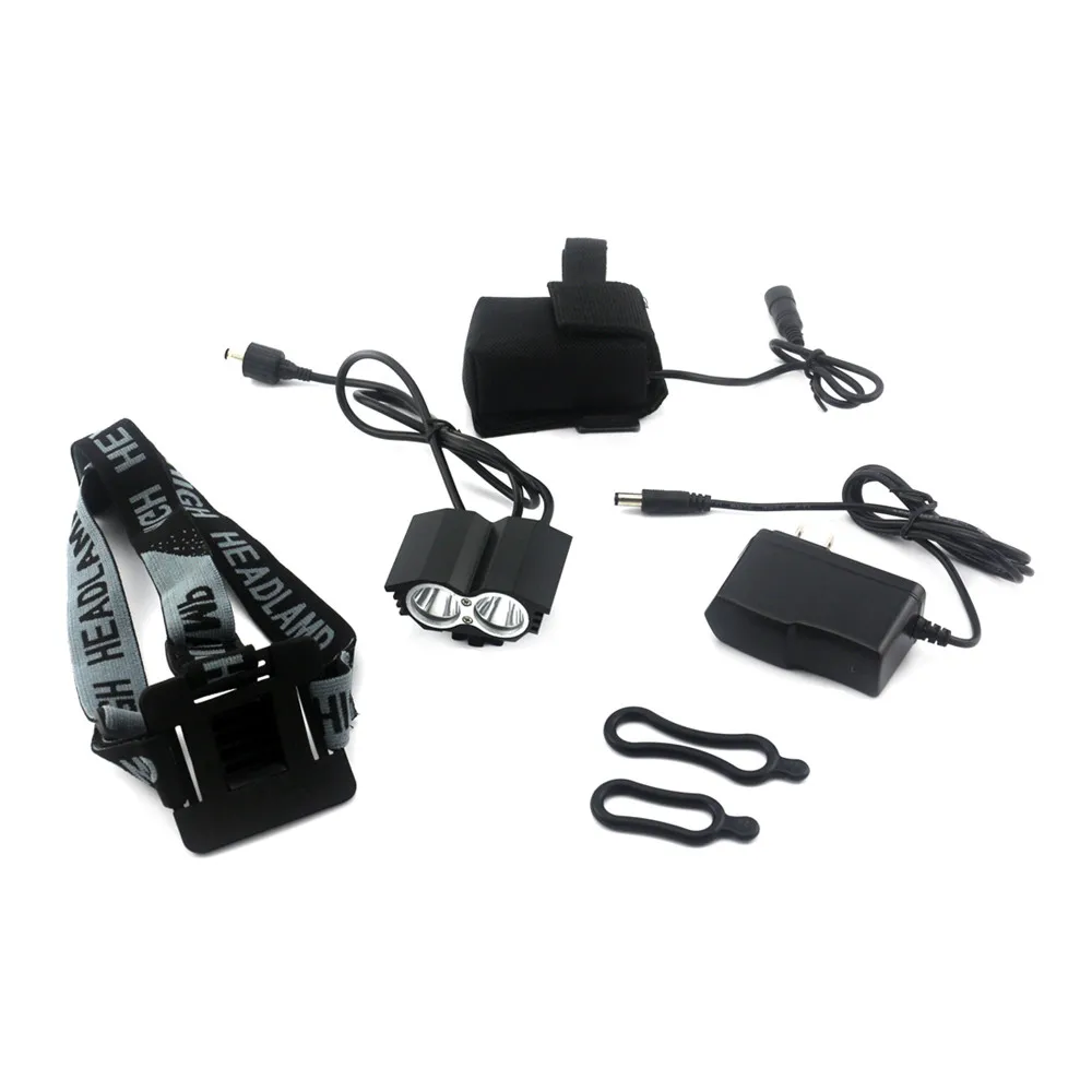 Rechargeable Waterproof 3000LM Bike bicycle Headlight MTB Light 2 CREE LED Lights