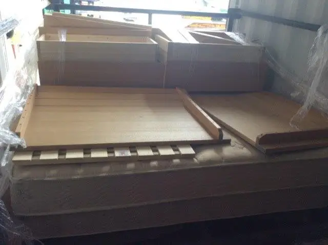 Japan high quality used platform queen double wood bed