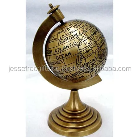 
Metal Globe Brass Antique 
