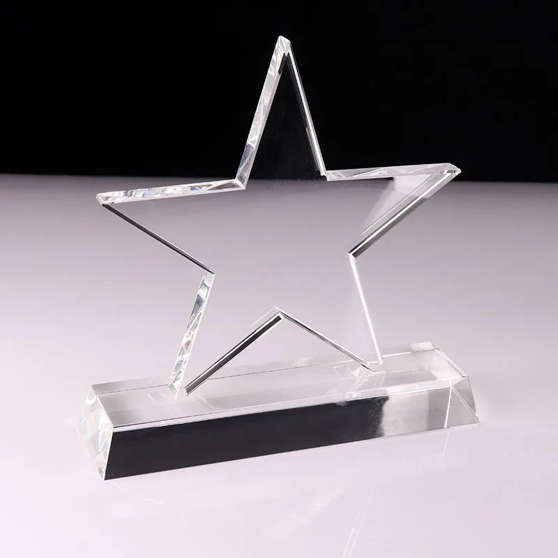 
Wholesale handmade high quality five-pointed star crystal trophy award gift 