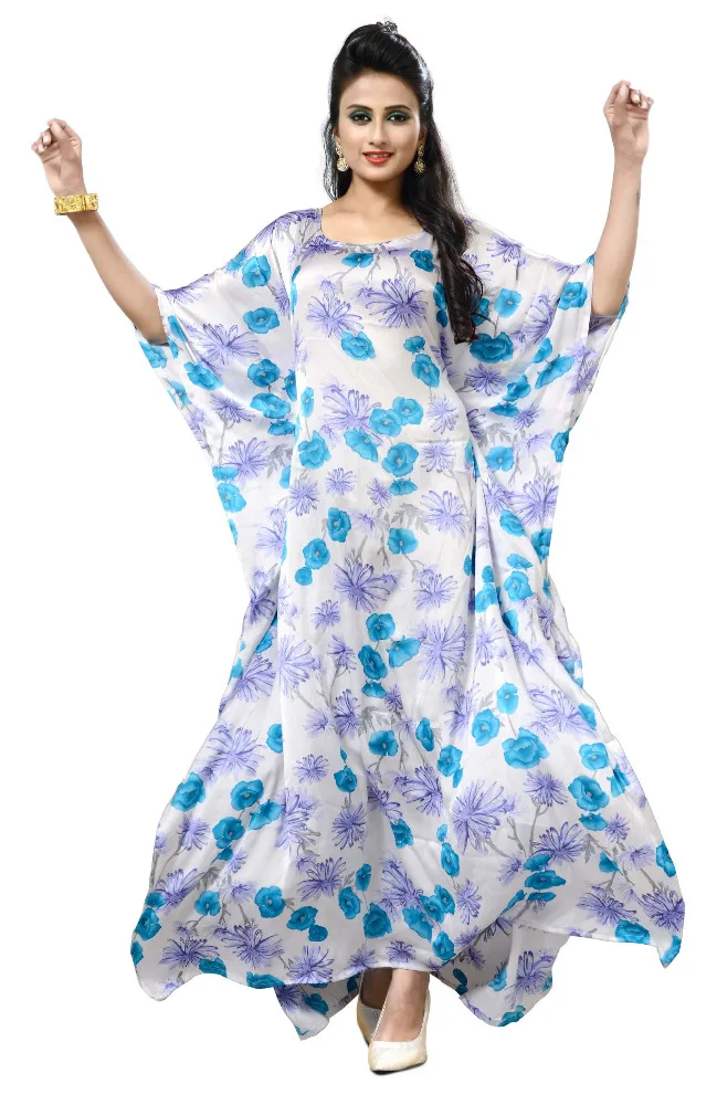 Casual Wear Floral Printed Kaftan 2017 / Women Plus Size Wear Kaftans / Ladies Ankle Length Daily Wear Kaftans (kaftans 2017)