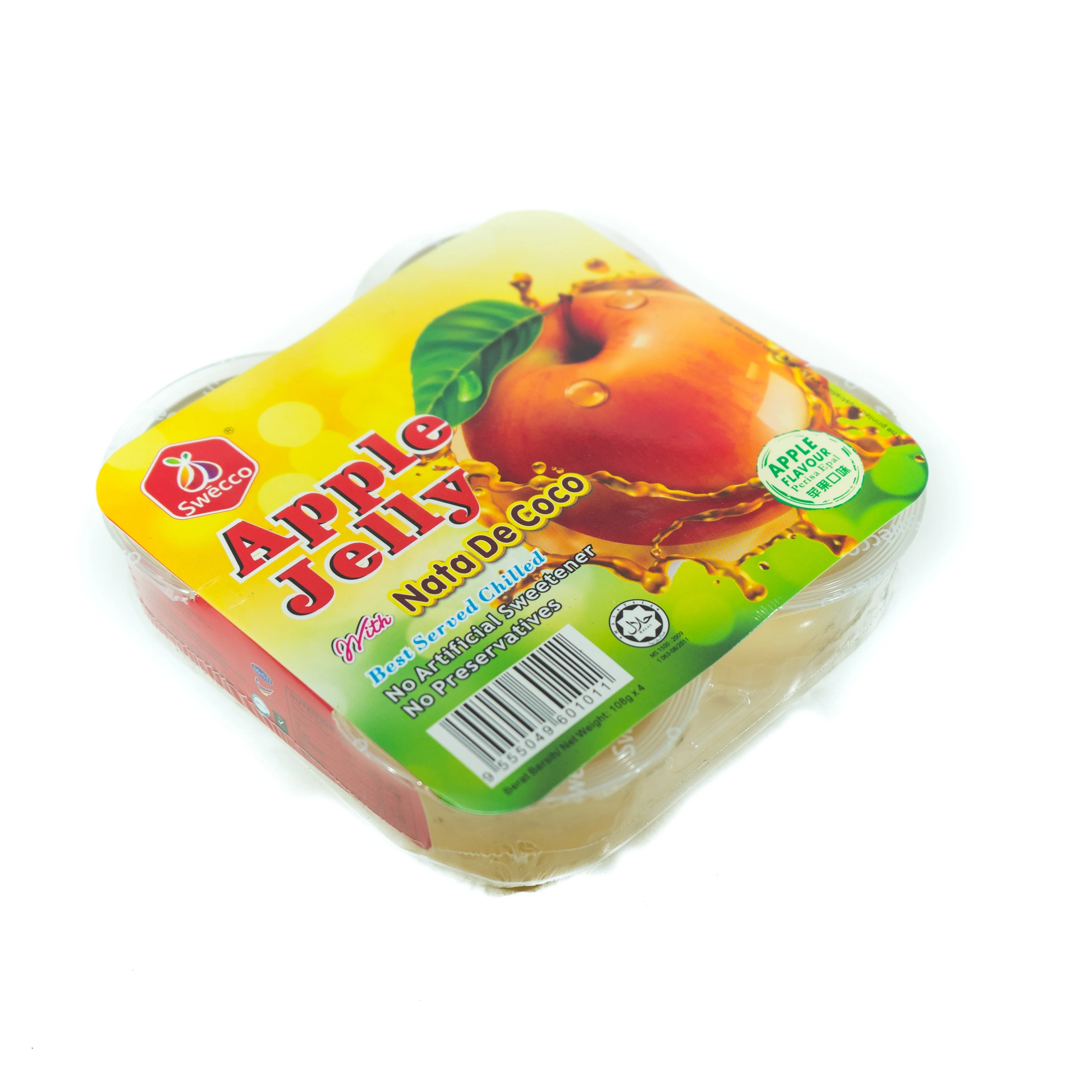 
ODM/OEM Malaysia Halal ISO 96 cups x 108g PP Cups Delicious Nata de Coco Apple Fruit Jelly 