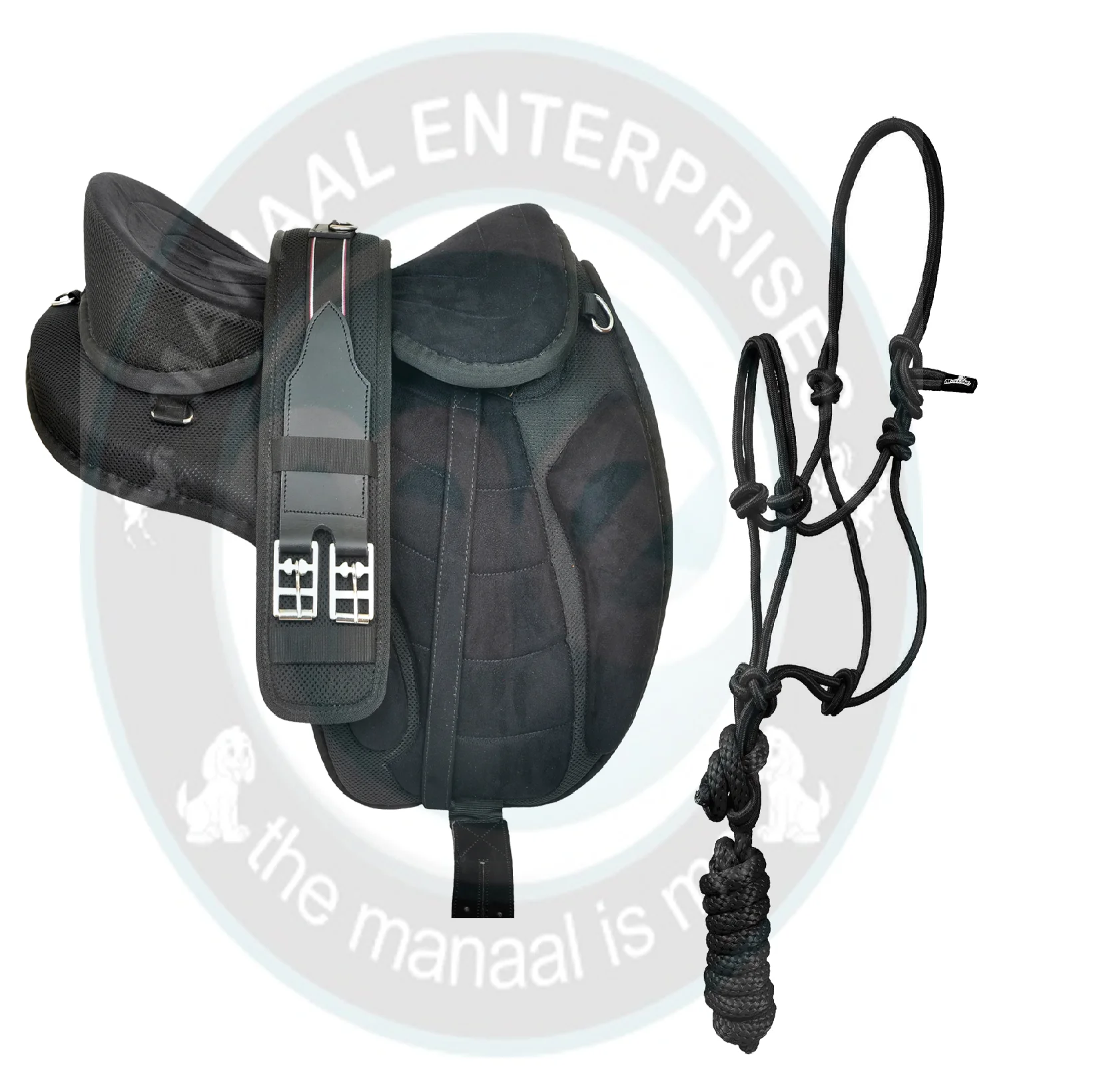 Manaal Enterprises Premium Horse Freemax Saddle Classic Design Saddle Genuine Equine English Horse Synthetic Treeless Saddle
