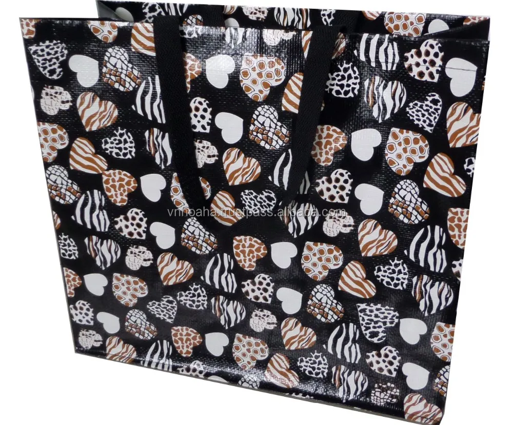 Vietnam made pp shopping tote bag, woven and non woven bag customized size and printing