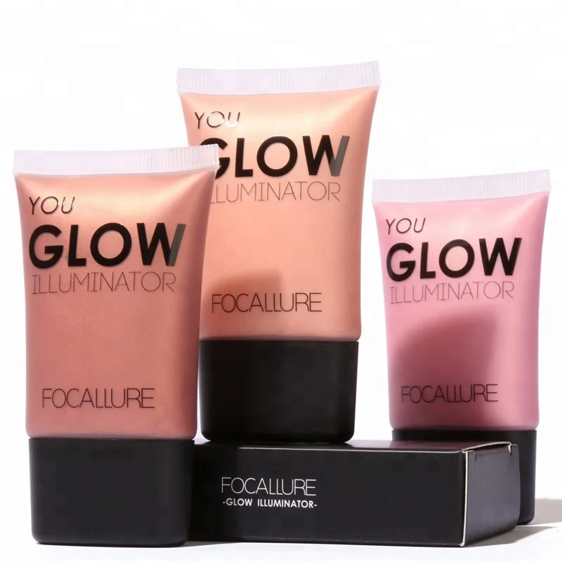 
FOCALLURE Face Gold Makeup Glow Illuminator Face Contour Brightener Shimmer Liquid Highlighter Make up 
