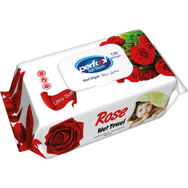 Perfool wet wipes 120 pcs apple, lavender, rose fragrance