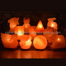 Illuminate with Whimsy Himalayan Rabbit Salt Lamp with Bulb and Power Cord - Pink Animal Shape by Sian Enterprises