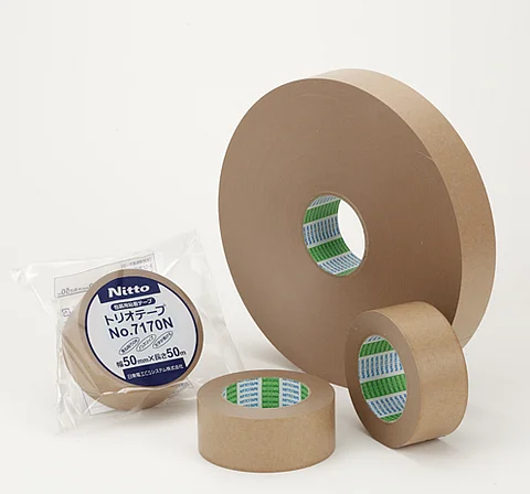 Kraft paper tape for packaging manufactured by Nitto Denko. Made in Japan