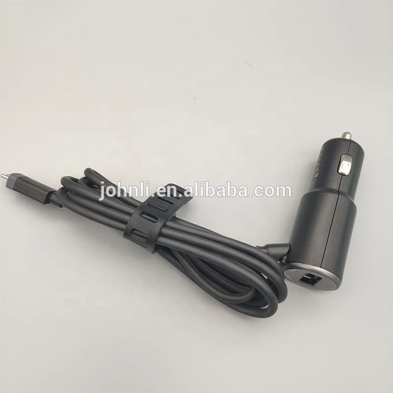 25W Car charger for Motorola QC2.0 fast charging Car charger for all Android phone with 1.45M type c or micro cable in box