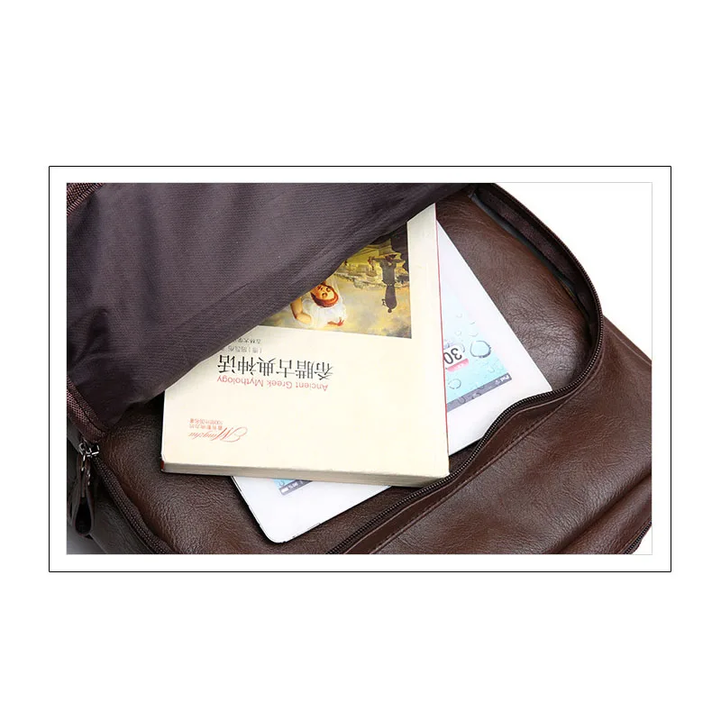 big capacity popular PU man leather backpack fashion travel backpack