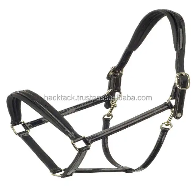 Smooth Fini sh Leather Halter Brown Color Soft Ship Pink Color Padded With Brass Hardware Manufacturer In India