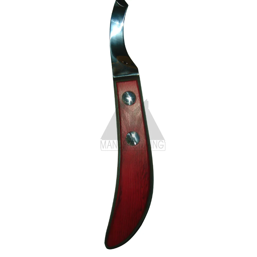 Stainless Steel Hoof Knife With Wood Handle Veterinary Instruments Wholesale Hoop Knife Made In Pakistan