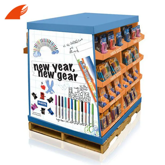 Advertising Rack/Standees Cardboard Display Supermarket Floor Display Stand For Pen