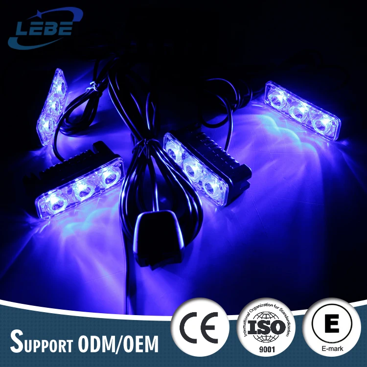 12Volt amber blinking automotive flasher Led grille strobe lights for truck