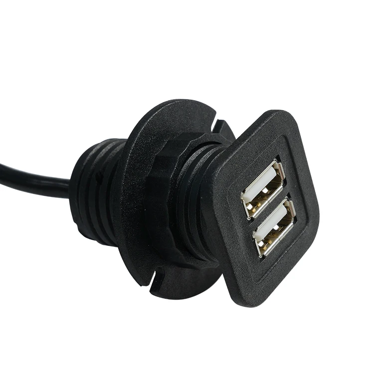 
 Квадратный удлинитель USB с двумя зарядными портами, встроенный в мебель  