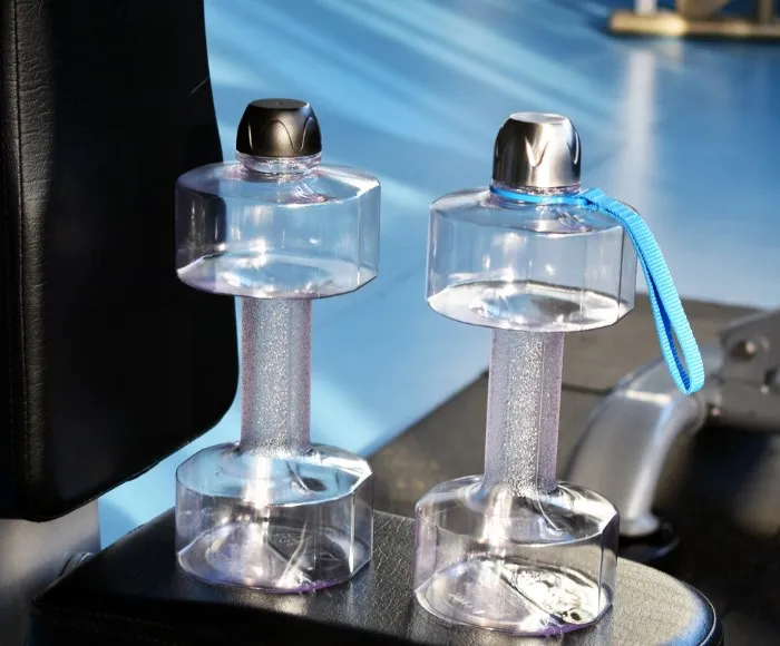 
40Oz Gym Sports Dumbbell Water Bottle Barbell Bucket Outdoor Workout Kettle Plastic Drinking Bottles 1200ML Fitness Water Jar 