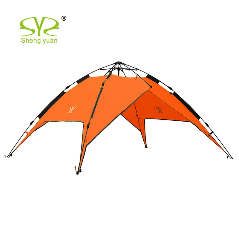 3-4 Person Windbreak Camping Tent Dual Layer Waterproof Pop Up Open Anti UV Tourist Tents For Outdoor Hiking Beach Travel