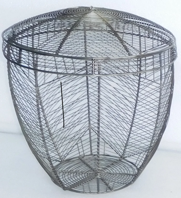 Круглая железная корзина для фруктов с крышкой