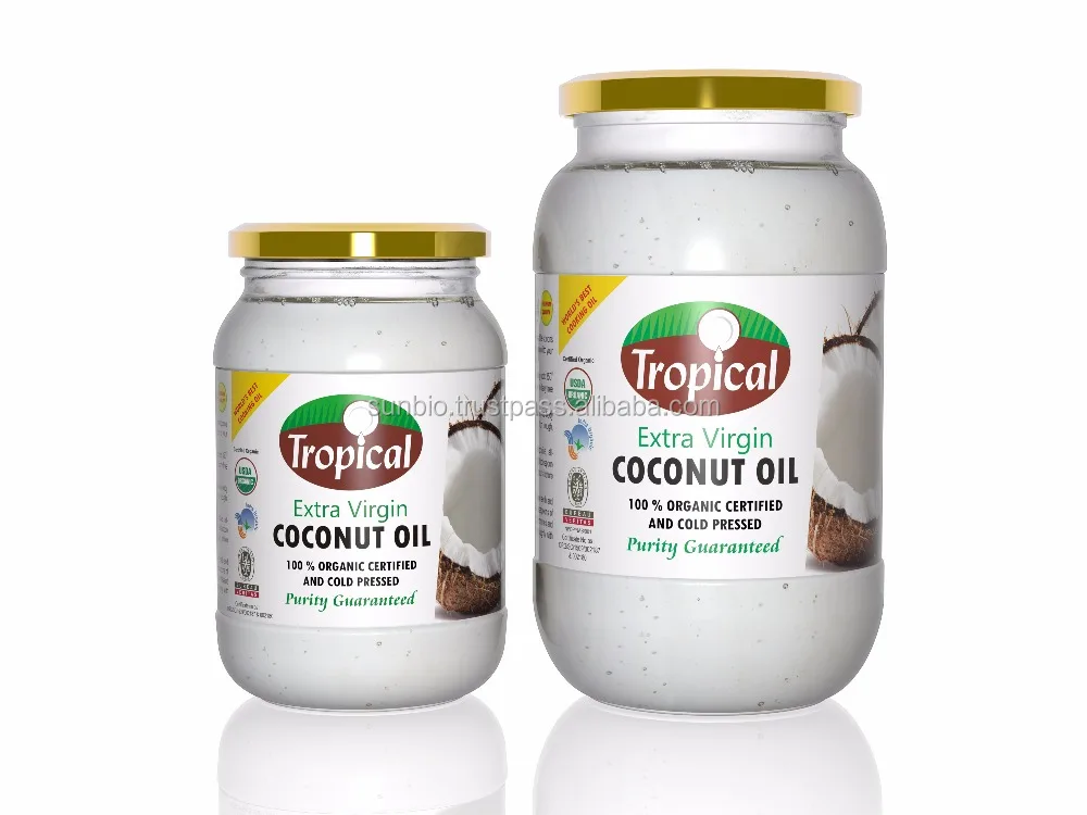 Extra Virgin Coconut Oil in Glass & PET Jars Non Hydrogenated Virgin Coconut Oil filled in Glass Jars 250 ml/ 500 ml / 1000 ml
