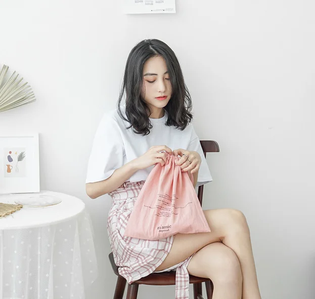 Модные стильные холщовые хлопковые мешки/Аксессуары для обуви, пылесборник со шнурком