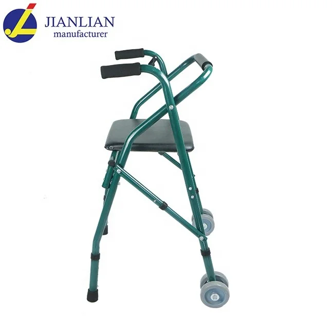 Old people Front Wheel Walker with seat Very cheap help adult old people for adults orthopedic with seat Aluminum Walker