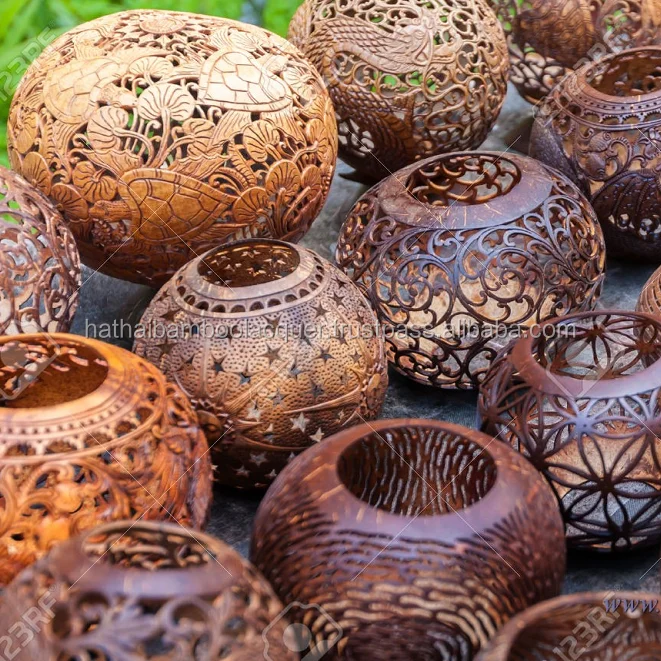 Coconut Shell Crafts Natural from Vietnam Bowls Food Flower or Animal or Customized Everyday Polished Support >10