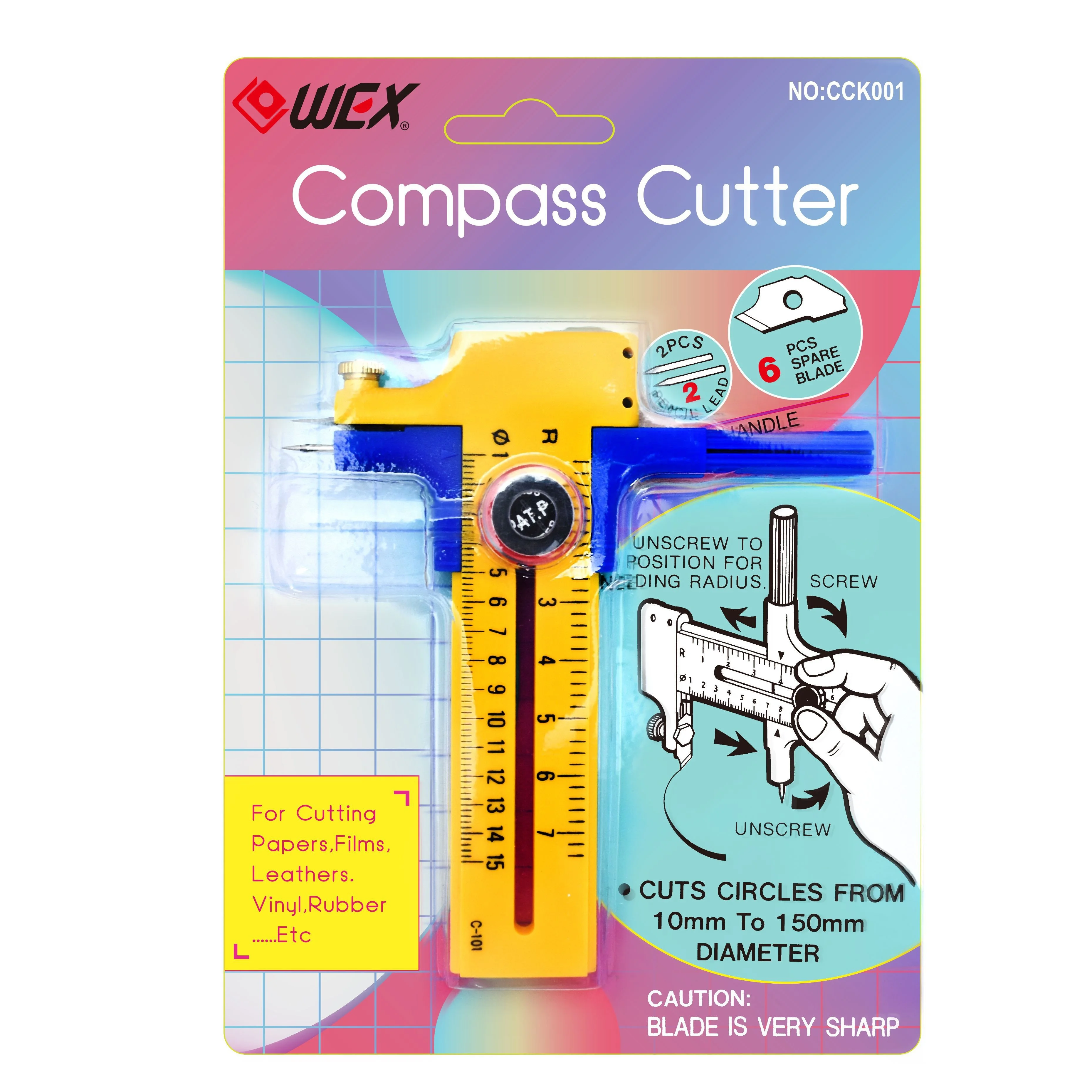 Высококачественный ремесленный инструмент, Сделано в Тайване, регулируемый круглый резак, компас, резак, нож