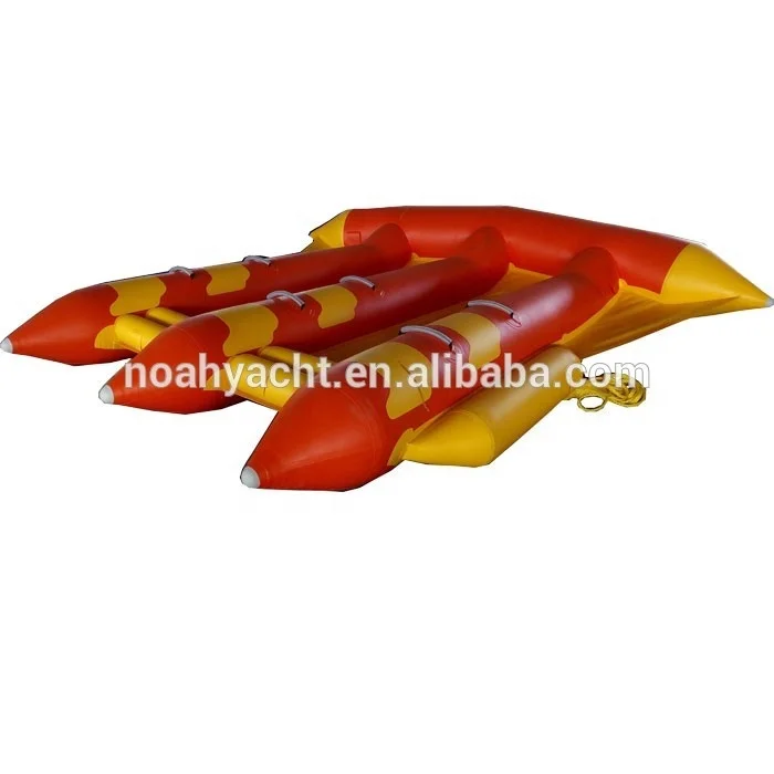 Hot PVC High Speed Fly Fish Inflatable Banana Water Toys Boat  for 6 People