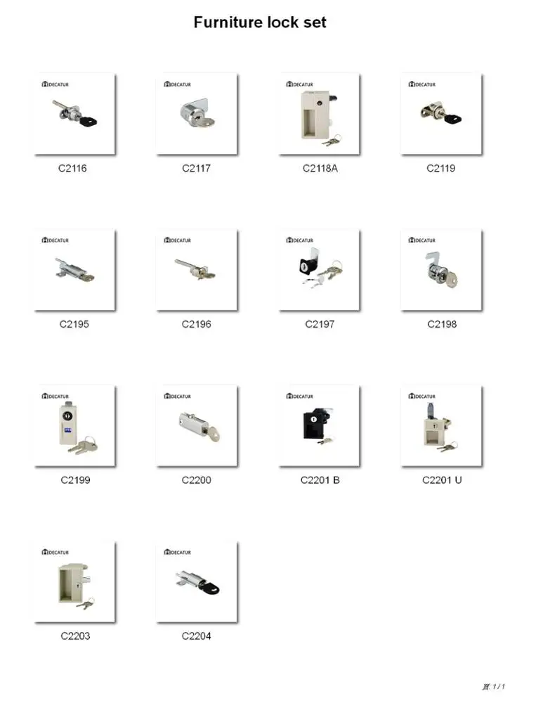 Zinc Alloy Cylinder Multi Cam Lock for Furniture Cabinet