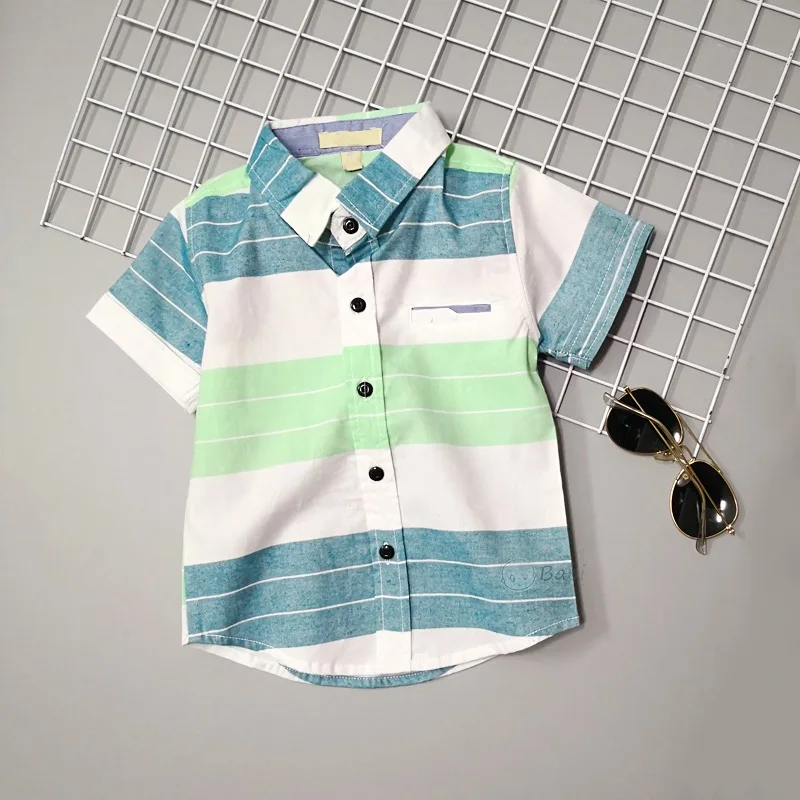 
Short sleeve stripe linen shirt 