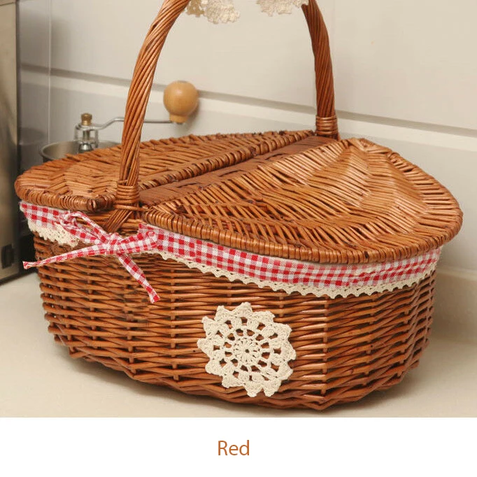 
 Корзина деревянная овальная натуральная ива плетеная для хранения покупок  