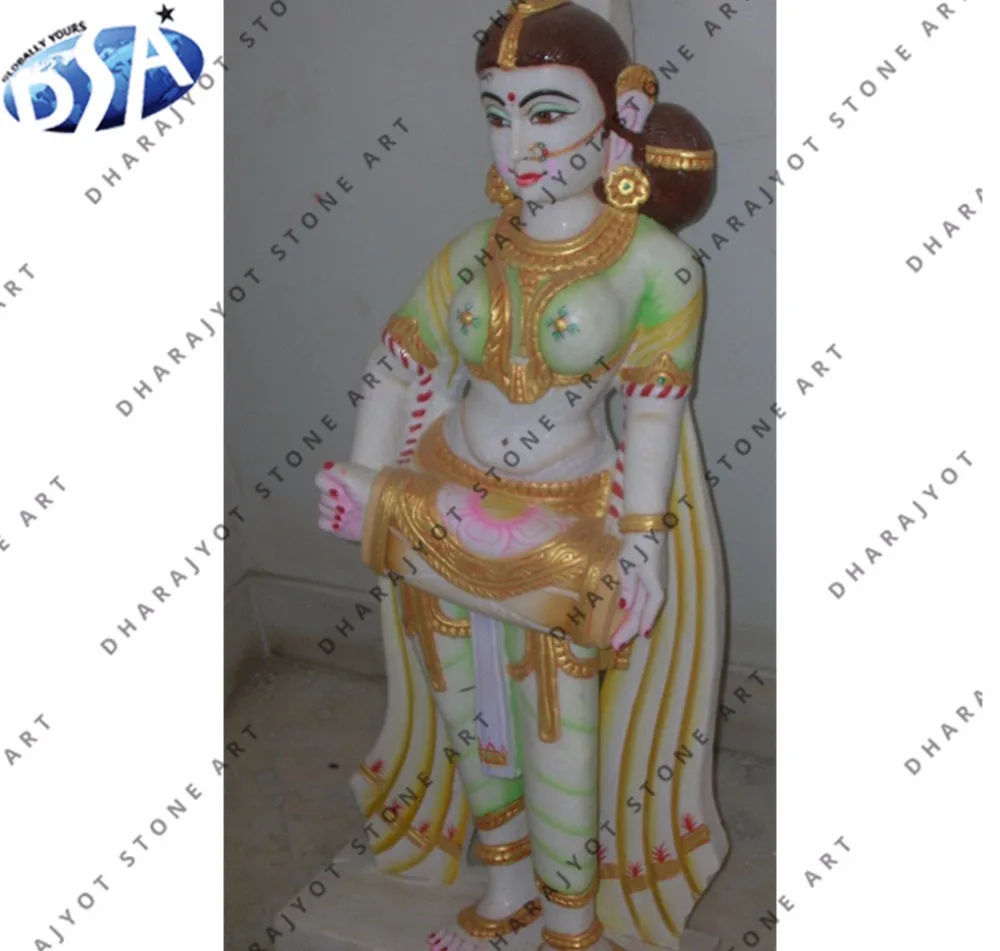 Putli Marble Statue White Marble Polished Standing Lady Statue Sculpture Manufacturer from India