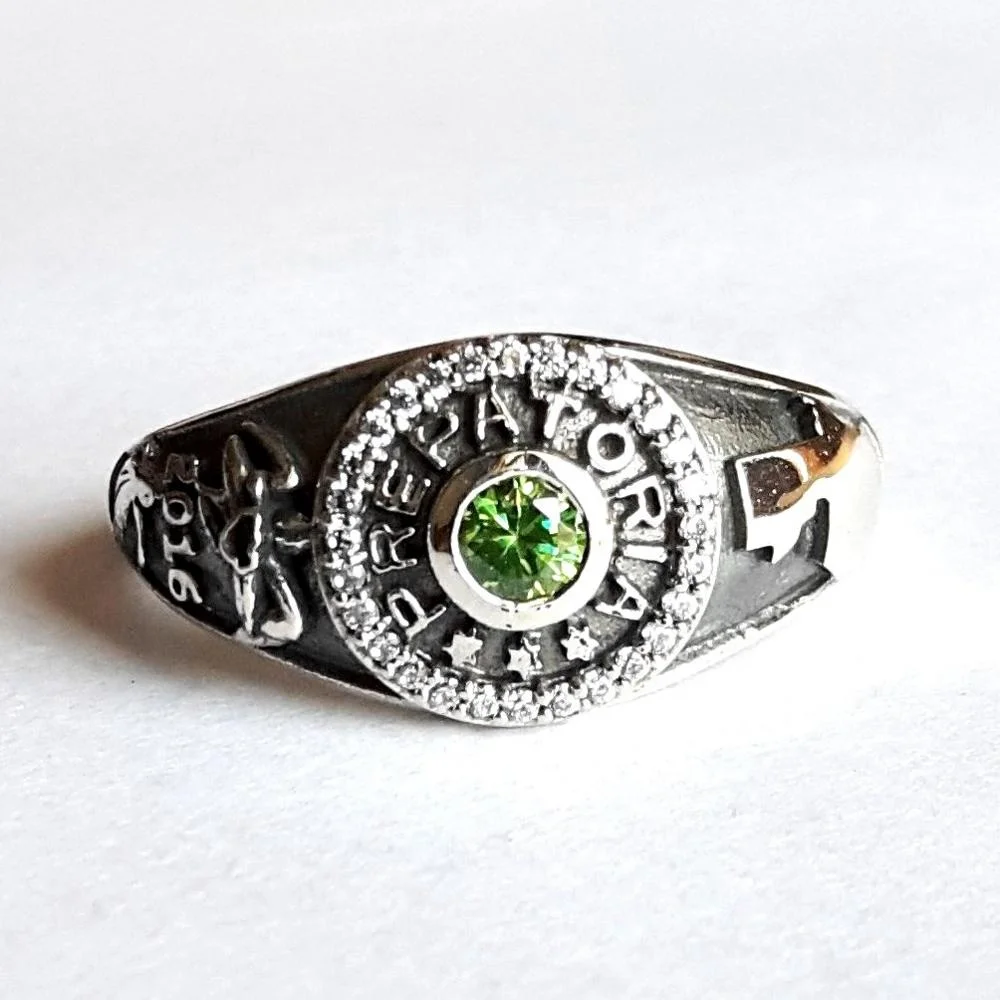 Customized School Club 925 Sterling Silver Class Rings Prepatoria Class Ring Jewelry for Kids