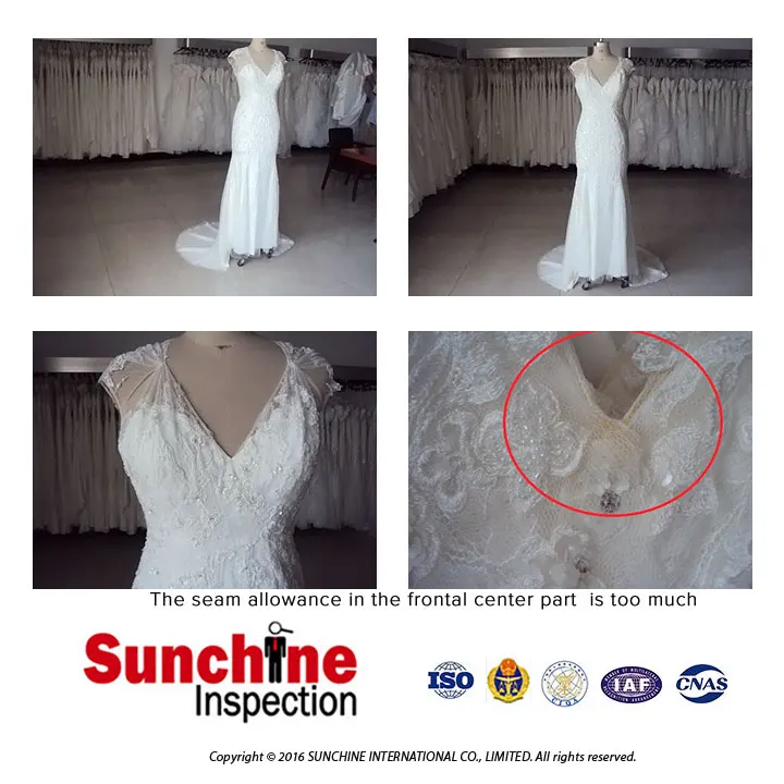 
Bridal Gown Pre-Shipment Inspection Service in Suzhou /Garment Quality Control & Testing Services in Jiangsu 