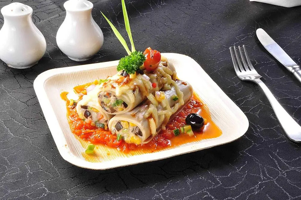 
Food safety resumable biodegradable palm leaf plates from india 