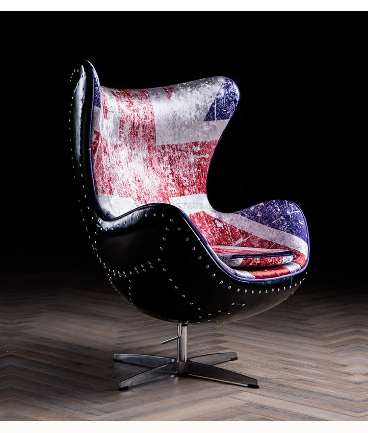 American style Chaise Lounge Chairs American  Flag Design Vintage Aviator Chair