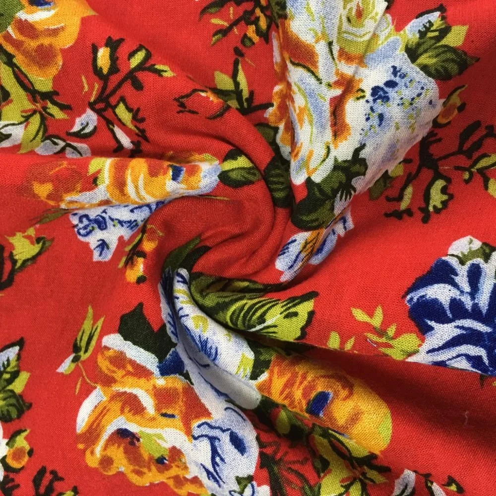 100% printed viscose fabric