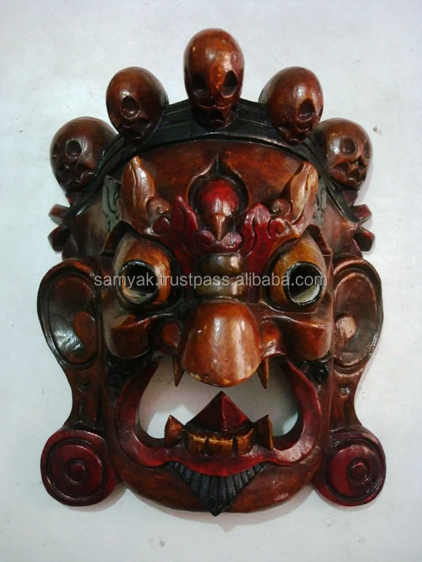 Handmade Garuda Wall Wood Mask Excellent Home Decorative Piece Handcrafted Hanging God from Nepal Wholesale Price Great Gift Art