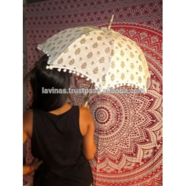 Cotton Hand Block Printed Handmade Parasole Sun Protection Umbrella Wholesaler