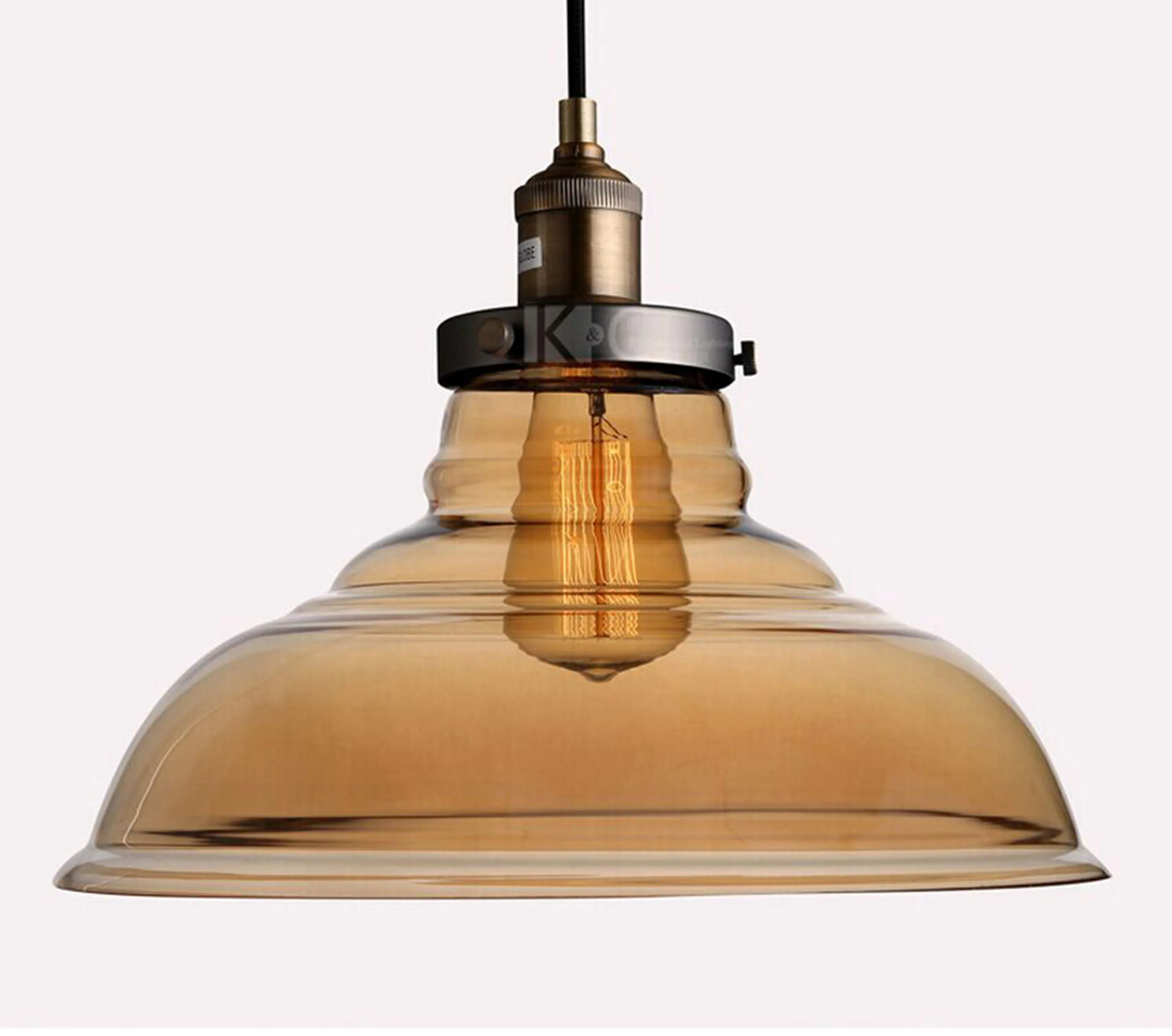 European Living Room Chandelier Vintage Wooden Shade Ceiling Lamp Pendant Light