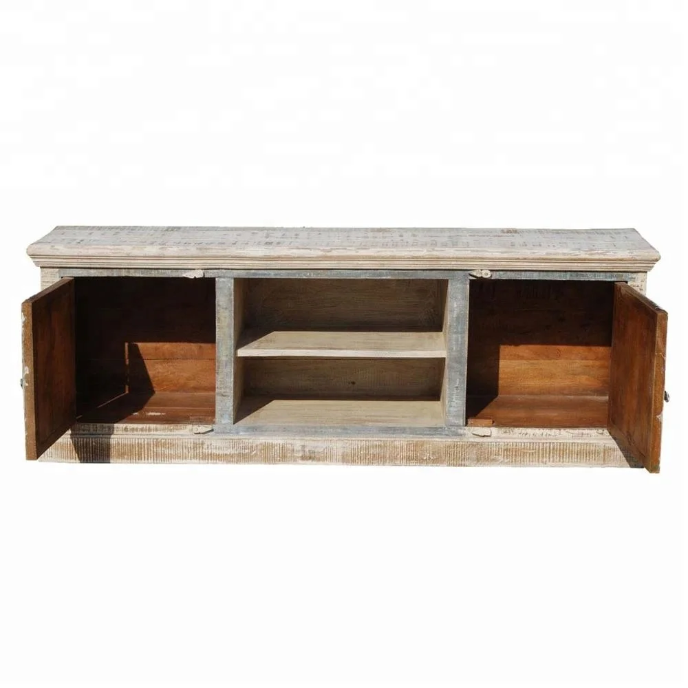 Rustic Reclaimed Wood Media Center TV Table
