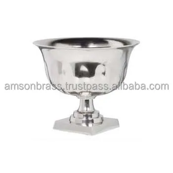 Tabletop Nickle Plated Finished Hammered Wine Bucket Base Square