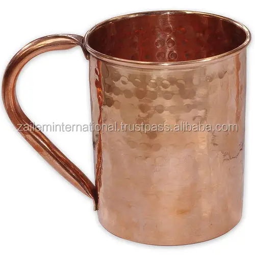 Copper moscow mug with copper handle and branding options