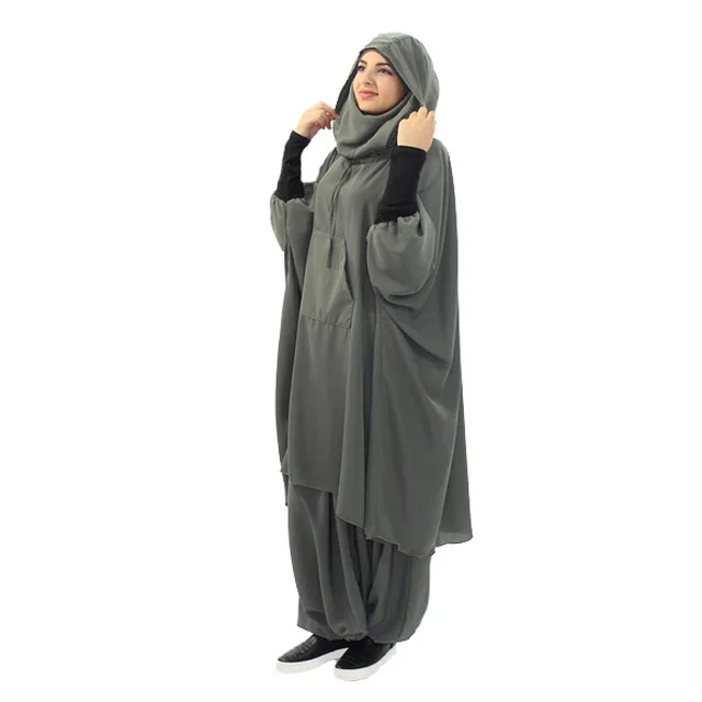 Islamic Clothing  Hooded Jilbab With Skirt Muslim Dress